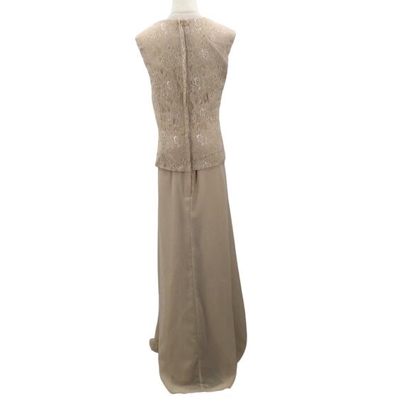 MOTHER OF THE BRIDE SZ 22 PLUS beige lace sleeveless maxi party dress NEW B60 - Picture 2 of 7